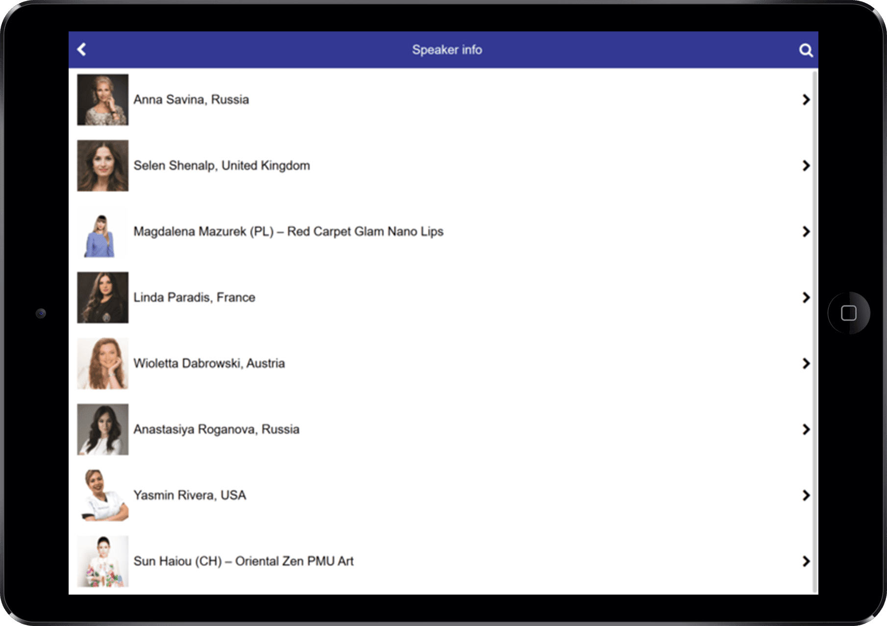 evenementen app voor tablet of ipad