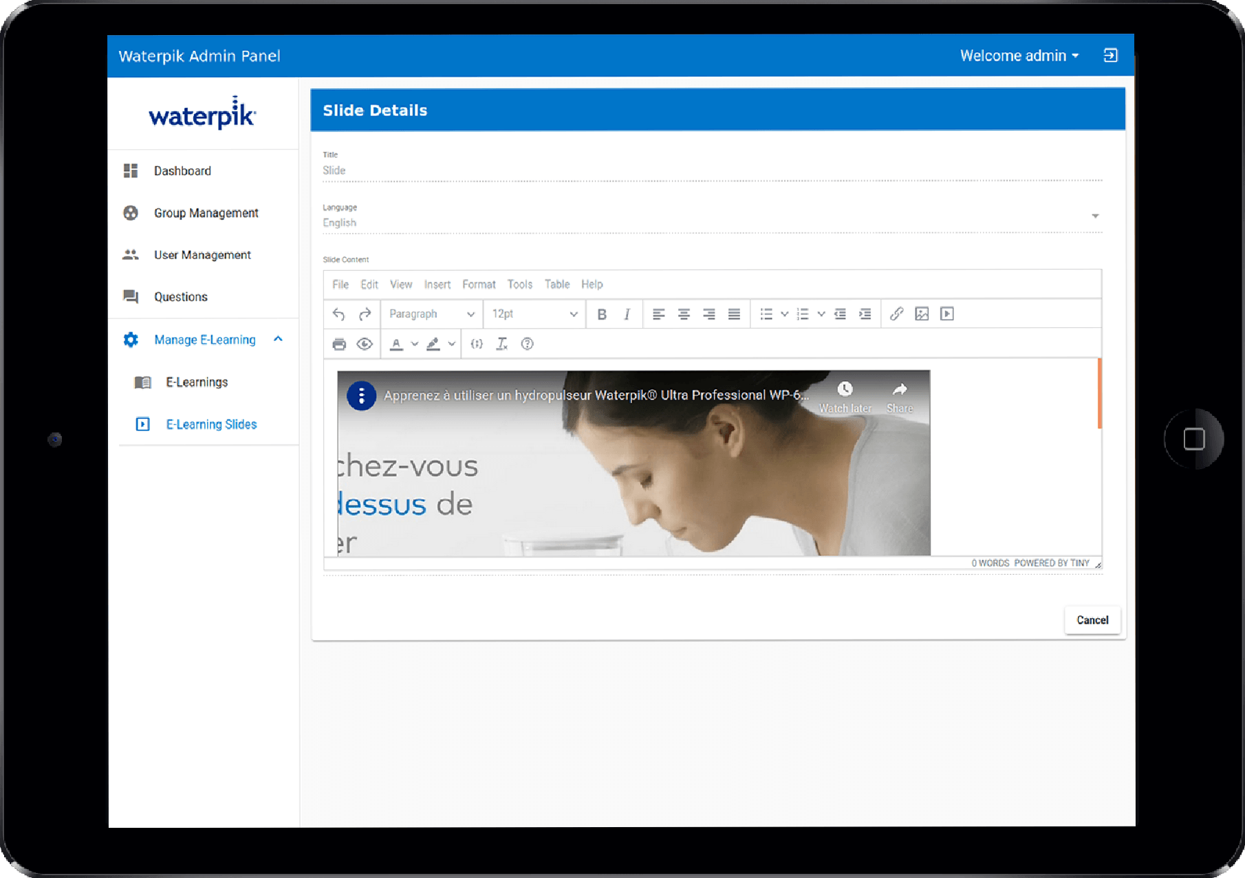 waterpik voor tablet