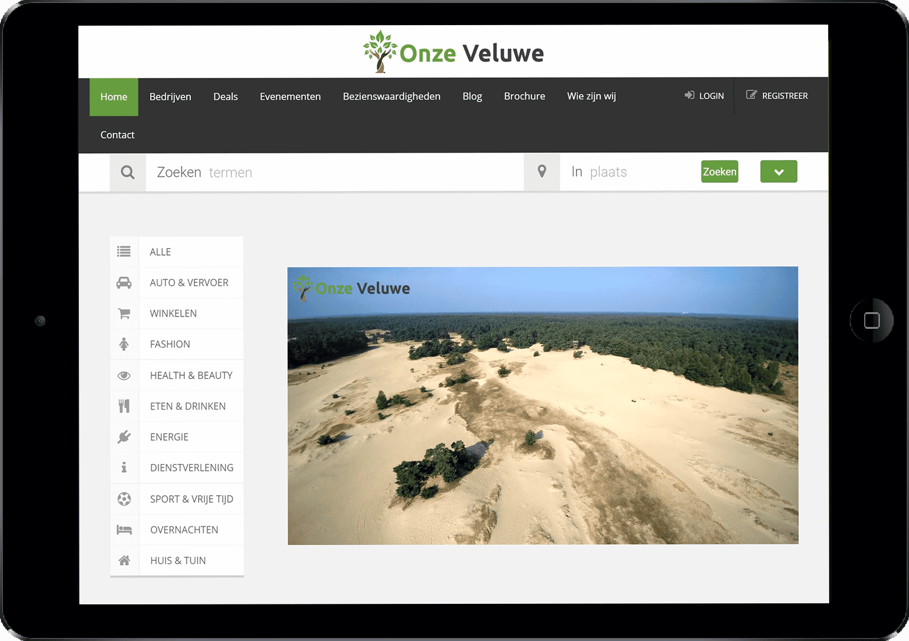 onze veluwe bewonderen via de tablet