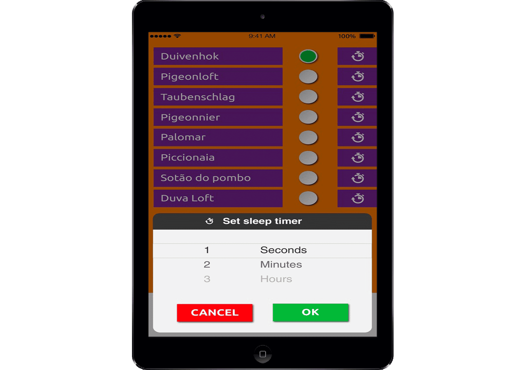 pigeon app op tablet